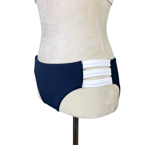 Anthropologie Seafolly NWOT Kenna Navy High Neck 2 Piece Bikini Set Swimsuit - Picture 11 of 15